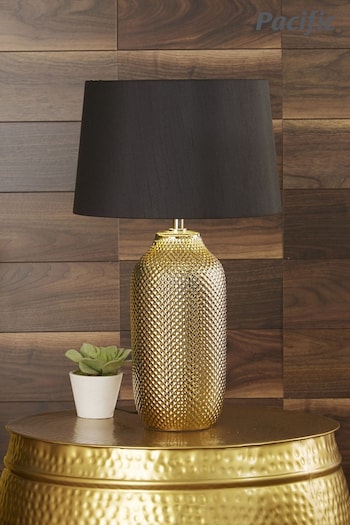 Pacific Gold Textured Ceramic Table Lamp (542267) | £75