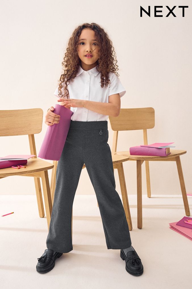 Girls grey deals skinny school trousers
