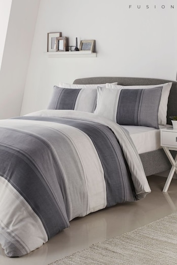 Fusion Grey Betley Duvet Cover and Pillowcase Set (542491) | £18 - £35