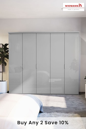 Wiemann Peyton Grey Glass Semi Fitted 5 Door Wardrobe (542709) | £1,155