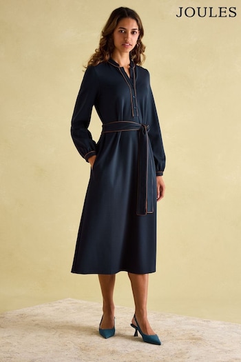 Joules Thea Navy Ponte Long Sleeve Dress (543124) | £69.95