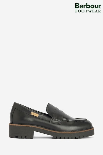 Barbour® Black Norma Leather Penny Loafers (543385) | £119