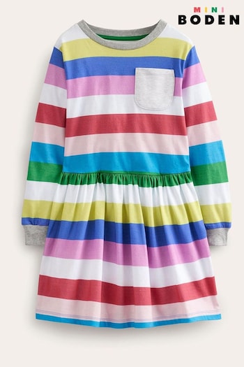 Boden Green Slub Stripe Jersey Dress (543438) | £23 - £27
