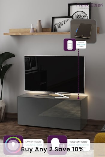 Frank Olsen Grey Smart LED Medium TV Stand (543481) | £370