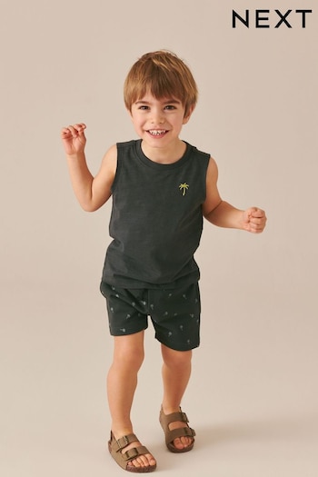 Charcoal Grey Vest and Shorts Set (3mths-7yrs) (543640) | £8 - £12