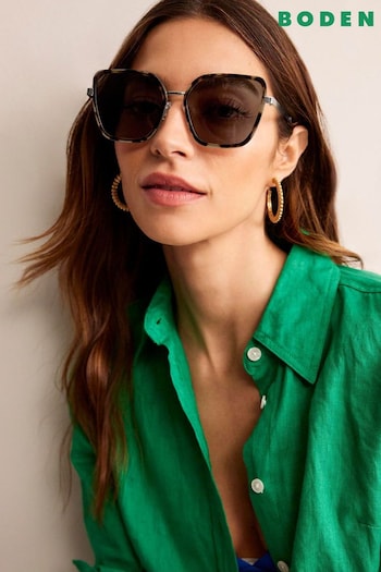 Boden Brown Angular Sunglasses (543707) | £70