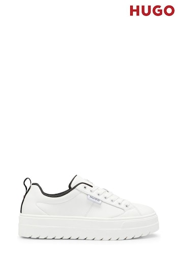 Hugo Statement Sole White Trainers With Bonded Leather (543861) | £169