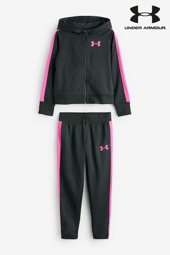Under Mens Armour Black/Pink Rival Knit Tracksuit (543984) | £60
