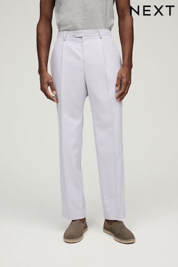 Lilac Purple Relaxed Motionflex Stretch Suit Trousers back (544343) | £40