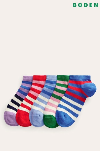 Boden Blue Trainer Socks 5 Pack (544378) | £28