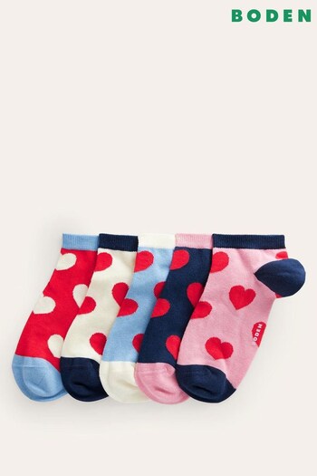 Boden Red Trainer Socks 5 Pack (544527) | £28