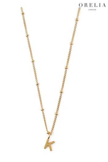 Orelia London 18K Gold Initial K Satellite Chain Neck (544689) | £18