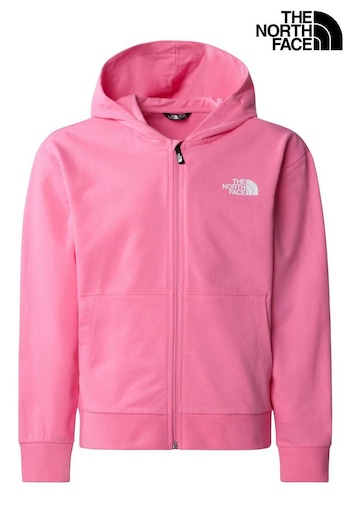 The North Face Girls Pink Oversized Full Zip Hoodie (544785) | £60