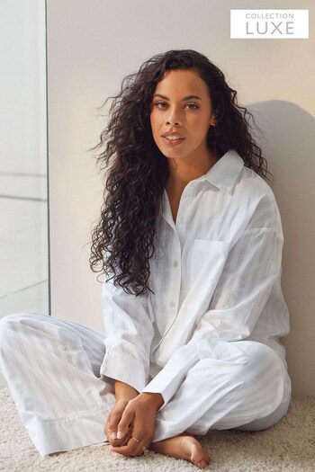 Collection White Luxe Premium Cotton Pyjama Set (544824) | £59