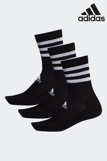 adidas guide Black Adult 3-Stripes Cushioned Crew Socks 3 Pairs (545006) | £15