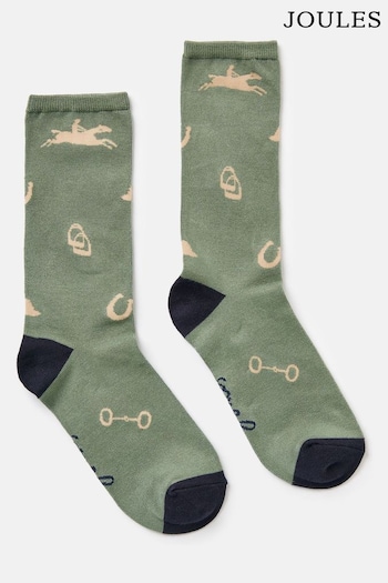 Joules Excellent Everyday Green Equestrian Ankle Socks (545187) | £7.95