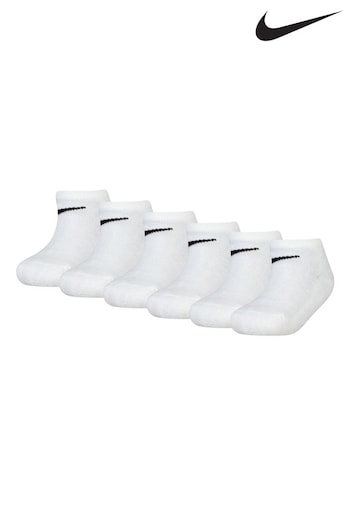 Nike White Ankle Socks 6 Pack Little Kids (545207) | £14