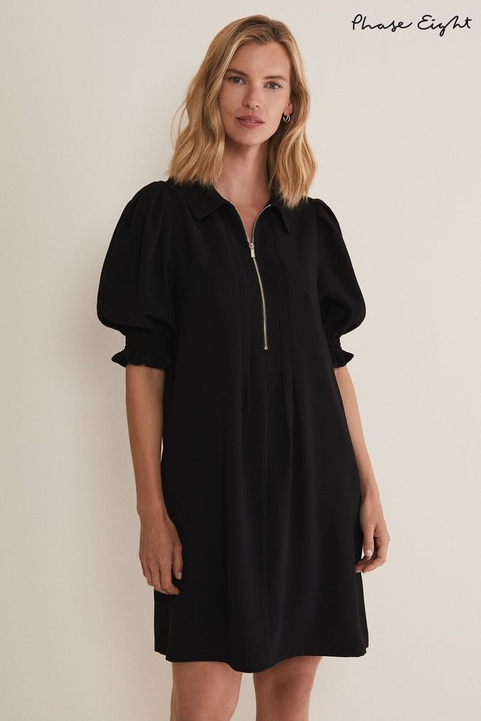 Phase Eight Candice Zip Black Mini Dress (545409) | £89