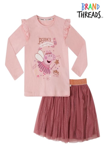 Brand Threads Pink Peppa Pig Girls Tutu Set (545452) | £18