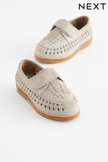 Stone Neutral Woven Loafers (545453) | £26 - £30