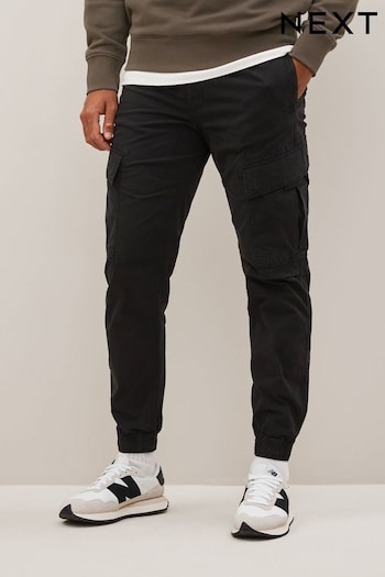 Black Slim Tapered Stretch Utility Cargo Trousers (545512) | £36