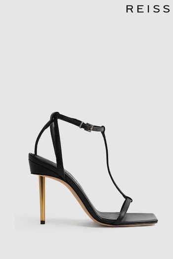 Reiss Black Sophia Atelier Italian Leather Strappy Heels (545638) | £395