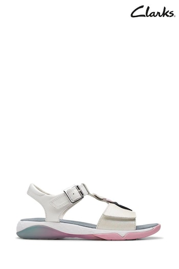 Clarks White Osian Charm K. Sandals (545940) | £40