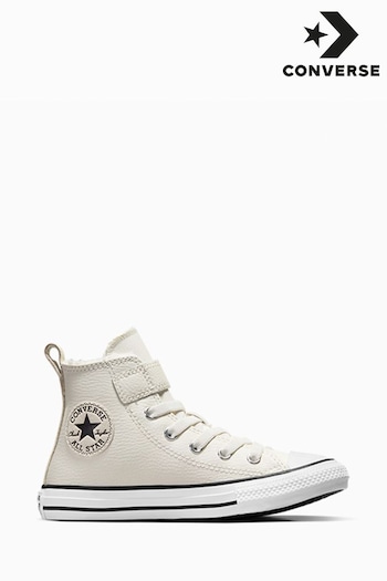 Converse damien White Easy On Leather Fleece Lined Junior Trainers (546022) | £45