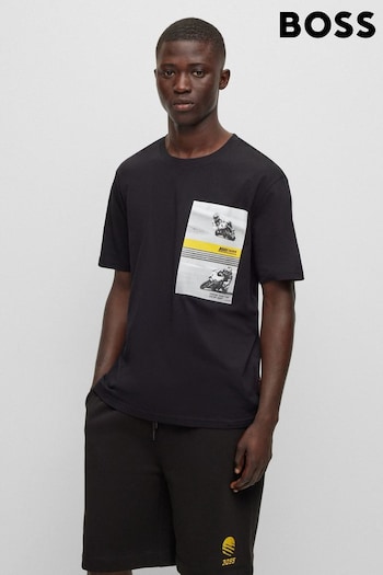 BOSS Black Relaxed Fit Motorbike Racing Graphic T-Shirt (546124) | £45