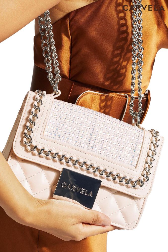 AspennigeriaShops Buy Women s Bags Carvela Pink Embellished Accessories Online dkny logo lettering crossbody bag item