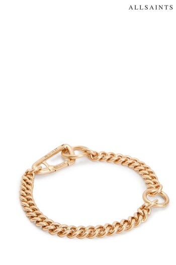 AllSaints Gold Tone Carabiner Link Bracelet (546343) | £45