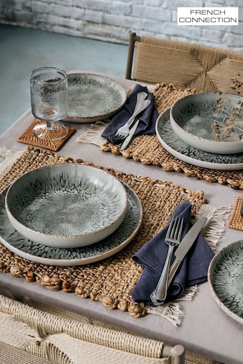 French Connection 12 Piece Natural Grey Westcott Reactive Dinner Set (546384) | £110