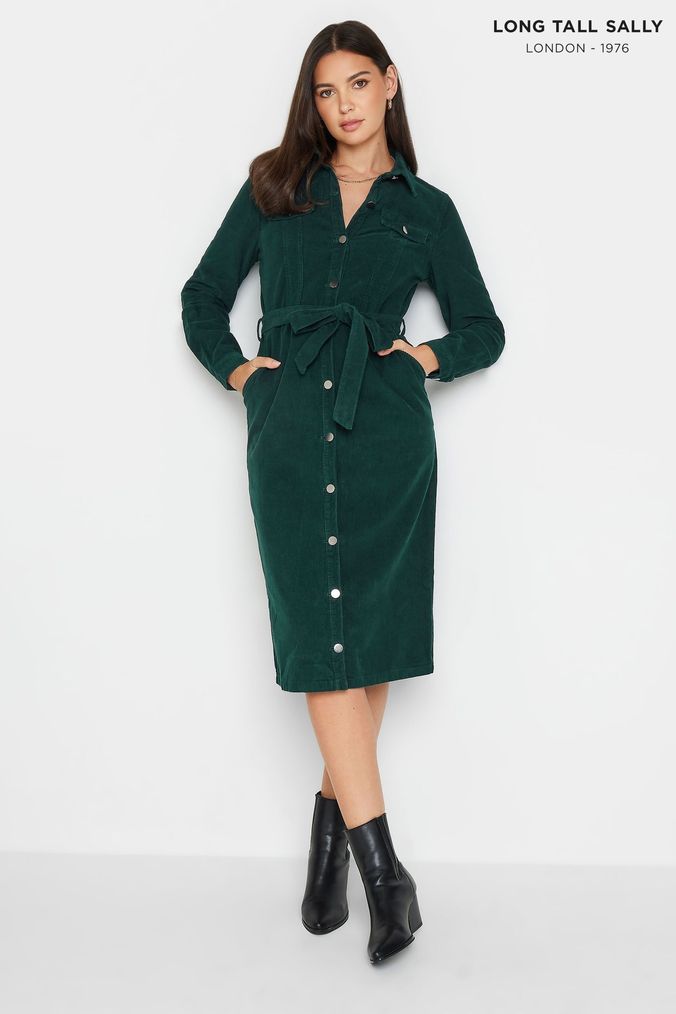 Green denim dress top