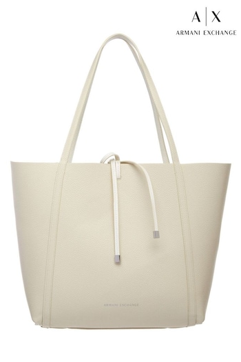 Armani T-SHIRTY Exchange Pebble Reversible White Tote Bag (546988) | £140