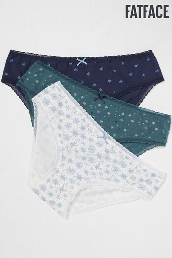 FatFace Blue Snowflake Mini Knickers 3 Pack (547024) | £18