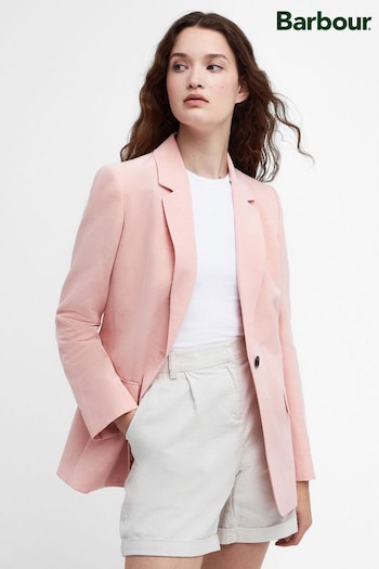 Barbour® Pink Primrose Vivienne Linen Blend Tailored Blazer (547424) | £249