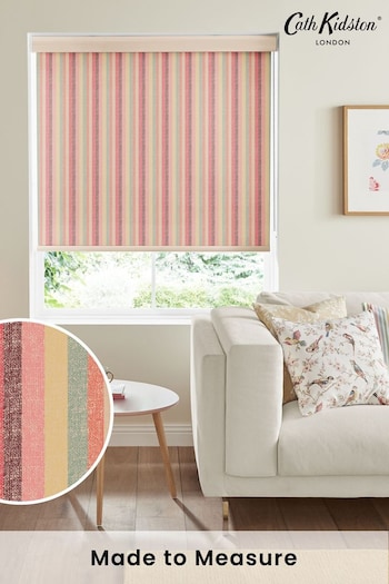 Cath Kidston Pink Textured Stripe Multi Made to Measure Roller Blind (547451) | £58