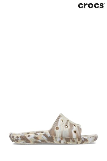 Crocs Classic Marbled White Slides (547584) | £30
