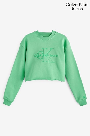 Calvin Klein Jeans Green Embroidered Monolog Jumper (547631) | £110
