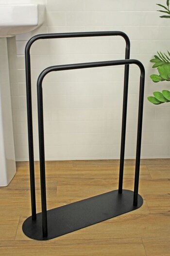 Showerdrape Black Aspen Freestanding Double Towel Stand (547743) | £55