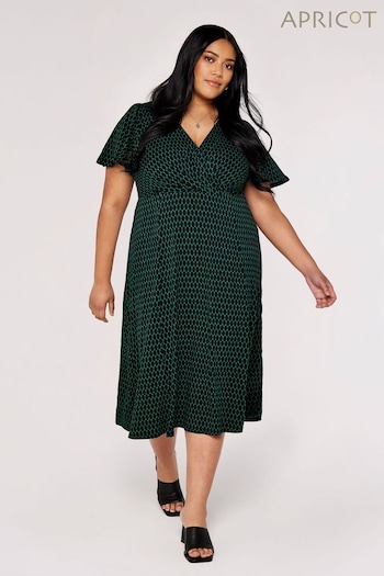 Apricot Green Oval Dot Jersey Wrap Dress (547779) | £40