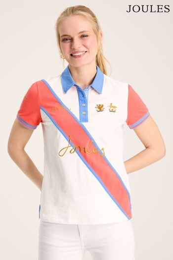 Joules Bramham Cream/Orange Polo Shirt (547937) | £54.95