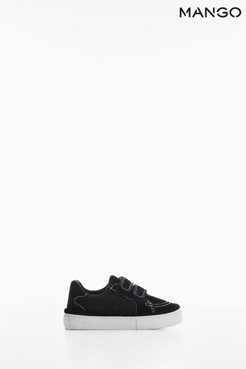 Mango Velcro Fastening Black Leather Sneakers (548076) | £33