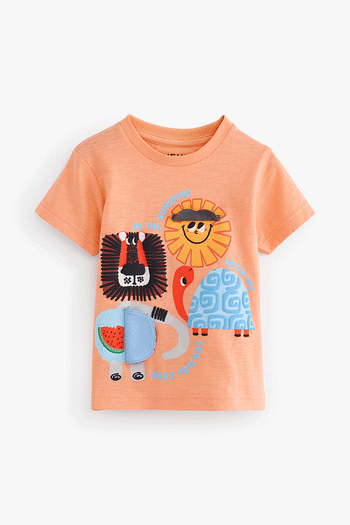 Orange Short Sleeve Interactive Character T-Shirt (3mths-7yrs) (548113) | £6 - £8