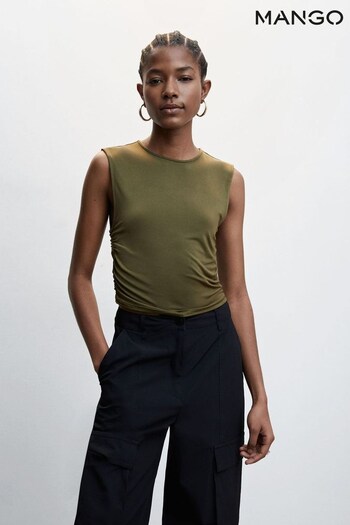 Mango Green Ruched Detail Top (548139) | £23