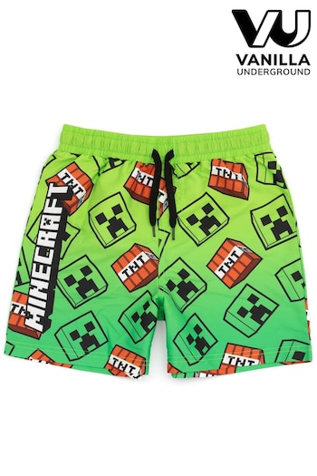 Vanilla Underground Green PUFF Minecraft Licencing Swim Shorts (548165) | £16