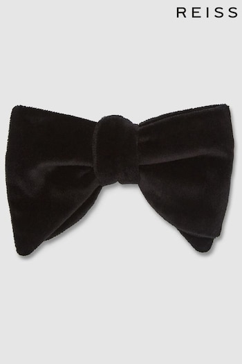 Reiss Black Hike Velvet Bow Tie (548350) | £58