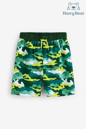 Harry Bear Green Boys Camo Swim Shorts (548607) | £12