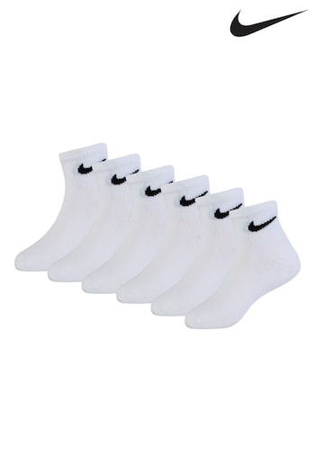 Nike White Mid Socks 6 Pack Little Kids (548689) | £14