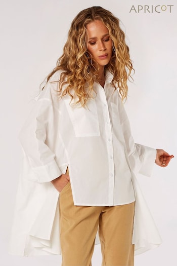 Apricot White Oversized Statement Cotton Shirt (548971) | £40